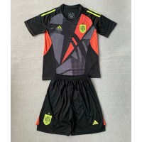 Echipament fotbal Spania Portar Tricou Acasa European 2024 pentru copii maneca scurta (+ Pantaloni scurti)